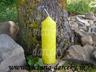Vosková sviečka-žltý valec